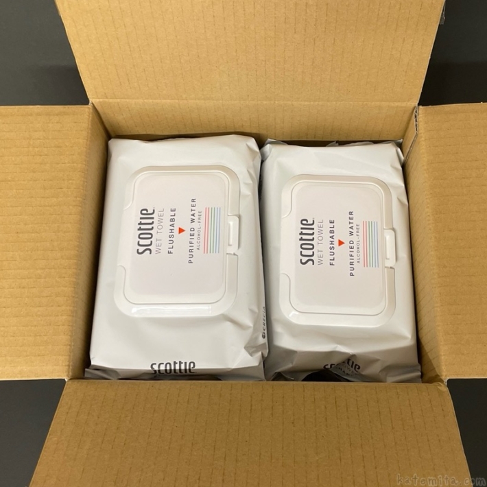 コストコの『スコッティ トイレに流せる厚手ウェットタオル 80枚×8袋』が箱買いのウエットティッシュで便利！ 買てみた