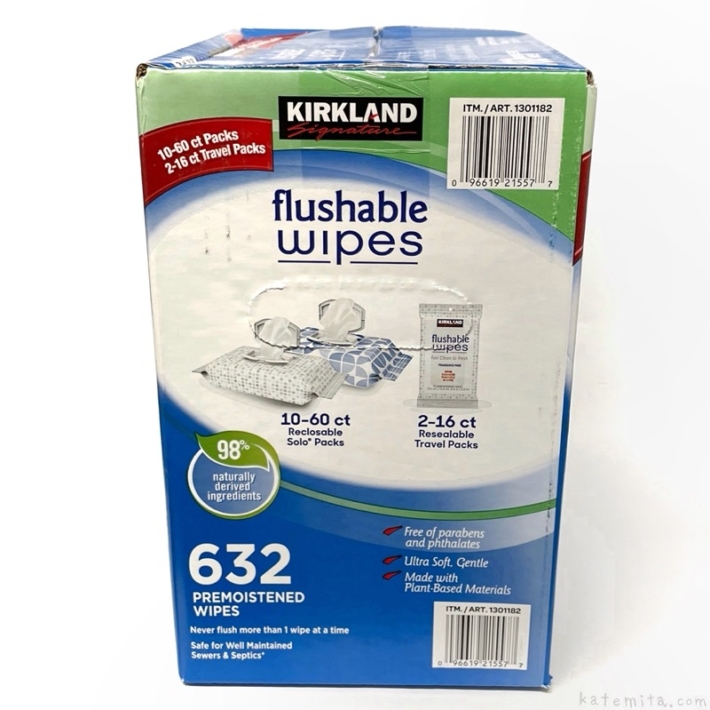 コストコの『カークランドシグネチャー 流せるウェットワイプ 60枚x10+16枚x2』がトイレに流せて便利！ 買てみた