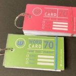 100均の『単語カード(70sheets×2個)』がゴムバンド付きで持ち運びも便利！